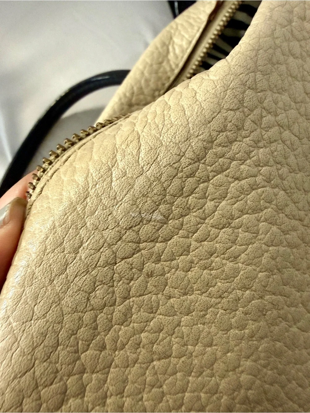 kate spade South port Avenue Alyssa Black and Cream Pebbled Leather Satchel M